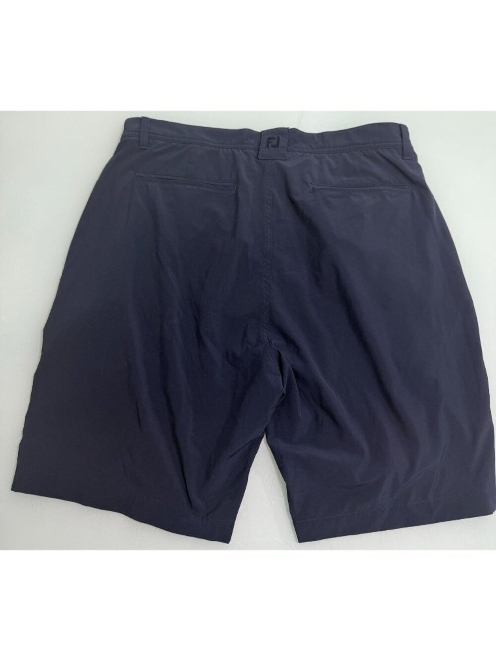 Footjoy FJ Golf Shorts Men 34 Navy Blue Performance Stretch 9" Inseam Flat Front